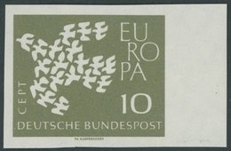 BUNDESREPUBLIK 367yU **, 1962, 10 Pf. Europa, Ungezähnt, Rechtes Randstück, Postfrisch, Pracht, Mi. 350.- - Oblitérés