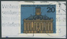 BUNDESREPUBLIK 427DD BrfStk, 1964, 20 Pf. Ludwigskirche, Deutlicher Doppeldruck, Auf Briefstück, Pracht - Usati