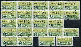 AUTOMATENMARKEN A 1.1hu VS 1/2 **, 1981/2, 2 Verschiedene Versandstellensätze Mit Rückseitigen Zähl-Nummern Sowie 2 Beso - Timbres De Distributeurs [ATM]