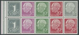 ZUSAMMENDRUCKE H-Bl. 8YII **, 1960, Heftchenblatt Heuß Liegendes Wz., Postfrisch, Pracht, Mi. 85.- - Usados