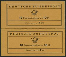 MARKENHEFTCHEN MH 6fbIV **, 1960, Markenheftchen Heuss Lumogen, Nachauflage, Mit Rahmendruck R1 Und R2, 2 Heftchen Prach - Other & Unclassified