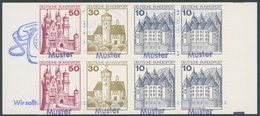 MARKENHEFTCHEN MH 21 **, 1977, Burgen Und Schlösser Mit Blauem Aufdruck Muster, Postfrisch, Pracht - Otros & Sin Clasificación