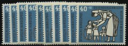 ENGROS 246 **, 1956, 40 Pf. Kinderpflege, 10 Prachtwerte, Mi. 150.- - Variétés Et Curiosités