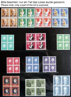 SAMMLUNGEN VB **,* , Sammlung Bundesrepublik Von 1954-65 In Viererblocks, Oberes Paar Jeweils Mit Falzrest, Die Unteren  - Used Stamps