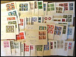 LOTS VB BRIEF, 117 Verschiedene Viererblocks Von 1954-64 Mit Zentrischen Stempeln Auf Sammlerbriefen, Pracht - Used Stamps