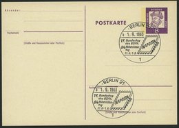 GANZSACHEN P 73 BRIEF, 1962, 8 Pf. Gutenberg, Postkarte In Grotesk-Schrift, Leer Gestempelt Mit Sonderstempel BERLIN 21  - Colecciones