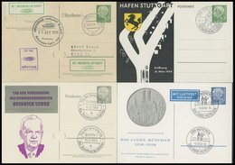 GANZSACHEN 1958/9, 4 Verschiedene Privat-Ganzsachen Heuss, Sonderstempel, Pracht - Sammlungen