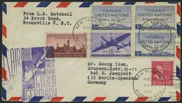 ERST-UND ERÖFFNUNGSFLÜGE 2255 BRIEF, 28.8.46, New York-Berlin, USA-Frankatur, Brief Feinst - Storia Postale