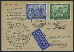 ERST-UND ERÖFFNUNGSFLÜGE 2304 BRIEF, 1.5.48, Hamburg-New York, Flugbestätigungsstempel In Schwarz (Gefälligkeitsabstempe - Storia Postale