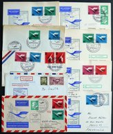 DEUTSCHE LUFTHANSA Aus 5-41 BRIEF, 1955, 9 Verschiedene Flüge, Feinst, Haberer 690.- - Used Stamps