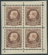 BELGIEN 186 VB *, 1924, 5 Fr. Internationale Briefmarkenausstellung Im Viererblock, Pracht - Otros & Sin Clasificación