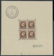 BELGIEN 186KB **, 1924, 5 Fr. Internationale Briefmarkenausstellung Im Kleinbogen (4), Leichte Randunebenheiten Sonst Pr - Autres & Non Classés