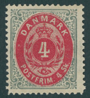 DÄNEMARK 17IA *, 1871, 3 S. Grau/lila, Falzrest, Pracht, Mi. 70.- - Usati