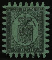 FINNLAND 6Cx O, 1867, 8 P. Schwarz Auf Grün, Alle Zungen, Pracht - Other & Unclassified