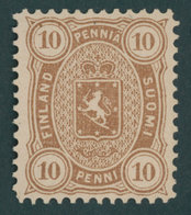 FINNLAND 15Byb *, 1882, 10 P. Graubraun, Gezähnt L 121/2, Falzrest, Pracht, Mi. 120.- - Autres & Non Classés