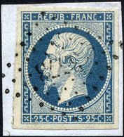 FRANKREICH 9a BrfStk, 1852, 25 C. Blau, Nummernstempel 3573, Kabinettbriefstück - Altri & Non Classificati