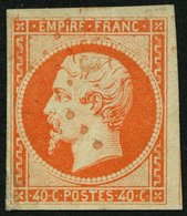 FRANKREICH 15a O, 1853, 40 C. Rotorange Mit Roter Ziffernraute Von Le Havre, Pracht, RR!, Fotoattest Von Der Weid - Sonstige & Ohne Zuordnung