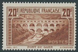FRANKREICH 242A **, 1929, 20 Fr. Brücke über Den Gard, Gezähnt K 131/2, Postfrisch, Pracht, Mi. 450.- - Altri & Non Classificati