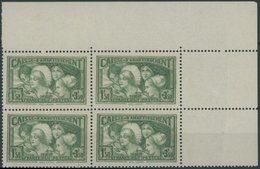 FRANKREICH 261 VB **, 1931, 1.50 Fr. Staatsschuldentilgungskasse Im Rechten Oberen Eckrandviererblock, Pracht, Mi. (960. - Sonstige & Ohne Zuordnung