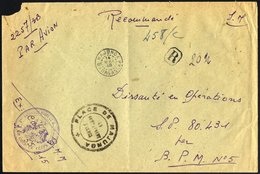 FRANKREICH FELDPOST 1948, K2 3. BATAILLON MIXTE DE MADAGASKAR Auf Eingeschriebenem Luftpost-Militär-Dienstbrief Aus Maju - Sellos De Guerra