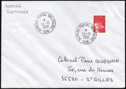 FRANKREICH FELDPOST 3558 BRIEF, 2001, Marianne Dunkelrosa Mit K1 BUREAU POSTAL MILITAIRE 626 Aus Asmara In Eritrea, Prac - Sellos De Guerra