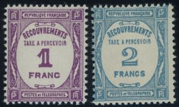 PORTOMARKEN P 60/1 **, 1927, 1 Fr. Violett Und 2 Fr. Hellblau, Postfrisch, 2 Prachtwerte, Mi. 140.- - Timbres-taxe