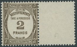 PORTOMARKEN P 66 **, 1931, 2 Fr. Sepia Mit Anhängendem Leerfeld, Postfrisch, Pracht, Mi. (270.-) - Strafport