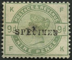 GROSSBRITANNIEN 80SP (*), 1883, 9 P. Dunkelgraugrün, Aufdruck SPECIMEN, Ohne Gummi, Feinst - Autres & Non Classés