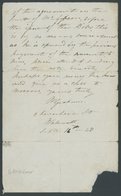 GROSSBRITANNIEN 1848, Eigenhändiger Brief Der Einzigen Englischen Ballonfahrerin E. Graham Mit Bezug Auf Unterstützung D - Sonstige & Ohne Zuordnung