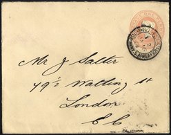 BRITISCHE MILITÄRPOST 1901, 1 P. Rosa Ganzsachenumschlag Und K2 FIELD POST OFFICE/BRITISH ARMY.S.AFRICA Nach London, Pra - Usati