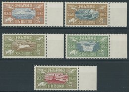 ISLAND 142-46 **, 1930, Flugpostmarken Allthing, Prachtsatz, Mi. 400.- - Other & Unclassified