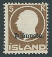 DIENST D 42 *, 1922, 5 Kr. Braun, Falzrest, Pracht - Otros & Sin Clasificación