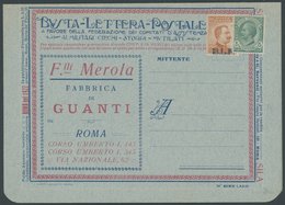 ITALIEN B 129IIa BRIEF, 1922, 20 C. Braunorange, Type II, Mit Blauem Aufdruck B.L.P. Und 5 C. Beifrankatur Auf Ungebrauc - Sin Clasificación