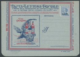 ITALIEN B 90II BRIEF, 1922, 25 C. Blau, Type II, Mit Schwarzem Aufdruck B.L.P. Auf Ungebrauchtem Inseraten-Kartenbrief,  - Ohne Zuordnung