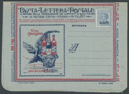 ITALIEN B 90II BRIEF, 1922, 25 C. Blau, Type II, Mit Schwarzem Aufdruck B.L.P. Auf Ungebrauchtem Inseraten-Kartenbrief,  - Sin Clasificación