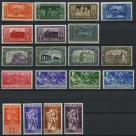 ITALIEN 318-24,333-44 *, 1929/30, Klosterabtei Monte Cassino, Nationalmiliz, Francesco Ferruchi, Falzrest, 3 Prachtsätze - Unclassified