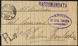 MILITÄRPOST 1919, Feldpoststempel POSTE MILITARE/111 Und Schwarzer, Handschriftlich Ergänzter Handstempel R.No 1900 Auf  - Croix-Rouge
