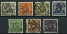 LIECHTENSTEIN 46-52B O, 1921, 21/2 - 15 Rp. Landeswappen, Gezähnt L 121/2, Normale Zähnung, Prachtsatz (7 Werte), Mi. 25 - Altri & Non Classificati