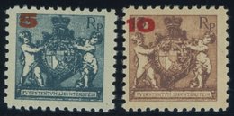 LIECHTENSTEIN 61/2A **, 1924, 5 Auf 71/2 Rp. Und 10 Auf 13 Rp., Gezähnt L 9, Postfrisch, Pracht, Mi. 60.- - Autres & Non Classés