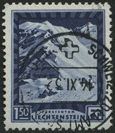 LIECHTENSTEIN 106B O, 1930, 1.50 Fr. Pfälzerhütte, Gezähnt L 111/2, Pracht, Mi. 80.- - Sonstige & Ohne Zuordnung