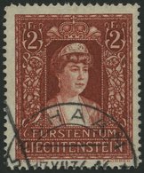LIECHTENSTEIN 140 O, 1935, 2 Fr. Fürstin Elsa, Pracht, Mi. 280.- - Sonstige & Ohne Zuordnung
