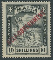 MALTA 80 **, 1922, 10 Sh. Schwarz, Postfrisch, Pracht, Mi. 350.- - Malta