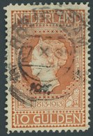 NIEDERLANDE 92 O, 1913, 10 G. Rotorange Auf Gelb, Feinst (kleiner Randspalt), Mi. 850.- - Sonstige & Ohne Zuordnung