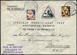 NIEDERLANDE 267,268/9A BRIEF, 16.12.1933, Postjäger - Flug AMSTERDAM-BATAVIA, Prachtbrief, Müller 190 - Altri & Non Classificati