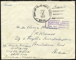 NIEDERLANDE 1953, US-Feldpoststempel ARMY AIR FORCE POSTAL SERVICE/A.P.O. Auf Feldpostbrief Aus Korea In Die Niederlande - Altri & Non Classificati