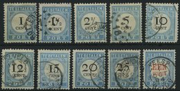 PORTOMARKEN P 3-12 O, 1881/7, Kleine Ziffer, Prachtsatz - Strafportzegels