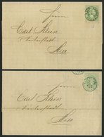 ÖSTERREICH 36I BRIEF, 1870, 3 Kr. Grün, Grober Druck, Je Auf Ortsbrief Mit Blauem Und Schwarzem K1 LANDSTRASSE WIEN, Pra - Other & Unclassified