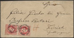 ÖSTERREICH 37I Paar BRIEF, 1870, 5 Kr. Karmin, Grober Druck, Im Senkrechten Paar Auf Brief Von Wien Nach Zürich, Pracht - Altri & Non Classificati