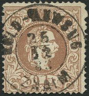 ÖSTERREICH 41Ia O, 1867, 50 Kr. Braun, Grober Druck, K2 GELD-ANWSNG ZNAIM, Pracht, Fotobefund Dr. Ferchenbauer - Sonstige & Ohne Zuordnung