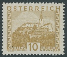 ÖSTERREICH 1918-1938 498vL **, 1929, 10 G. Dunkelocker Mit Senkrecht Versetztem Zahnloch, Postfrisch, Pracht, Mi. 90.- - Other & Unclassified